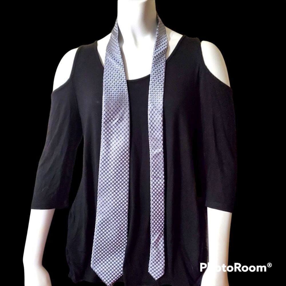Jones New York Gray & Blue Silk Tie